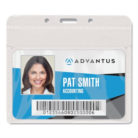 Advantus PVC-Free Badge Holders, Horizontal, Clear 4.5" x 4" Holder, 4.13" x 3.25" Insert, PK50 AVT-75603